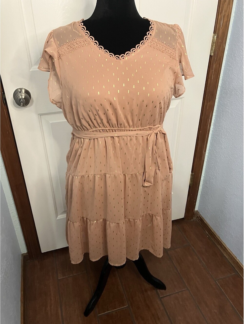 Sweet Wanderer Babydoll Dress Size 2xL In Peach EUC